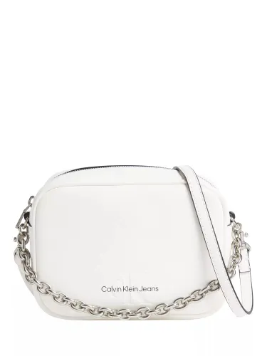 Calvin Klein Sculpt Cross Body Logo Camera Bag - Ancient White - Female