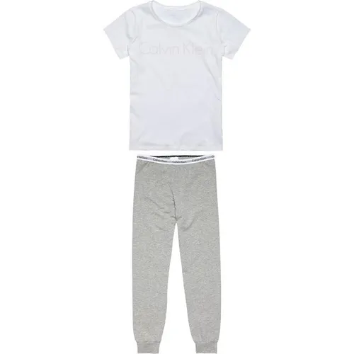 Calvin Klein Short Sleeve Knit PJ Set - White