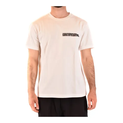 Calvin Klein , Short Sleeve T-Shirt, Casual and Elegant Style ,White male, Sizes: