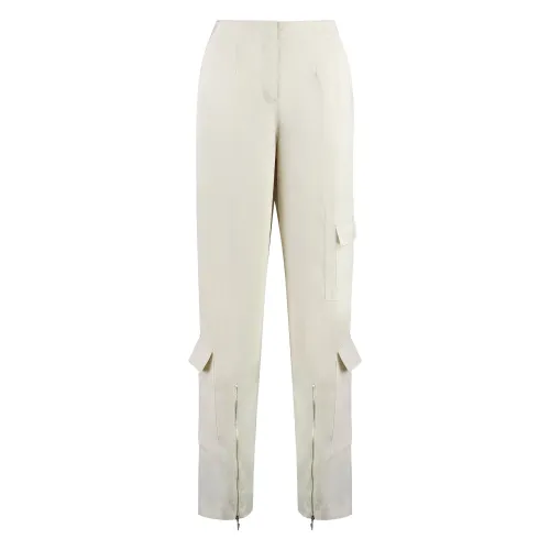 Calvin Klein , Silk trousers ,Beige female, Sizes: