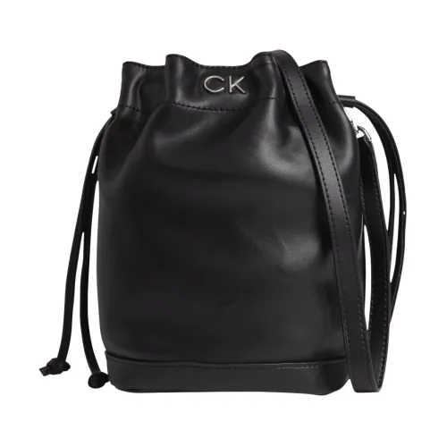Calvin Klein , Sleek Black Cross Body Bucket Bag ,Black female, Sizes: ONE SIZE