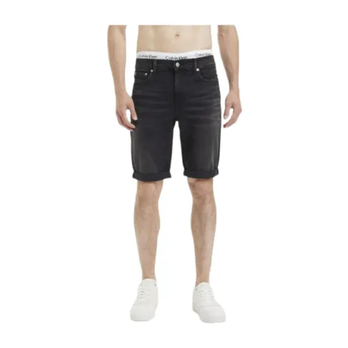 Calvin Klein , Slim Bermuda Shorts ,Black male, Sizes: