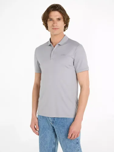 Calvin Klein Slim Cotton Polo Shirt, Silver - Silver - Male