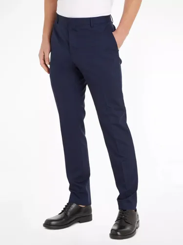 Calvin Klein Slim Fit Stretch Wool Blend Trousers, Ink Blue - Ink Blue - Male