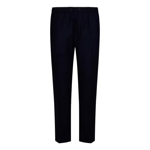 Calvin Klein , Slim-fit Wool Trousers with Adjustable Waistband ,Blue male, Sizes:
