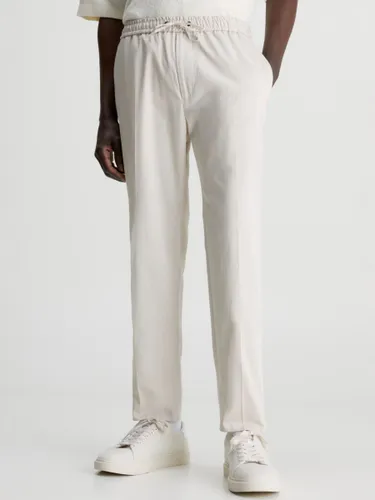 Calvin Klein Stretch Sateen Jogger Trousers, Stony Beige - Stony Beige - Male