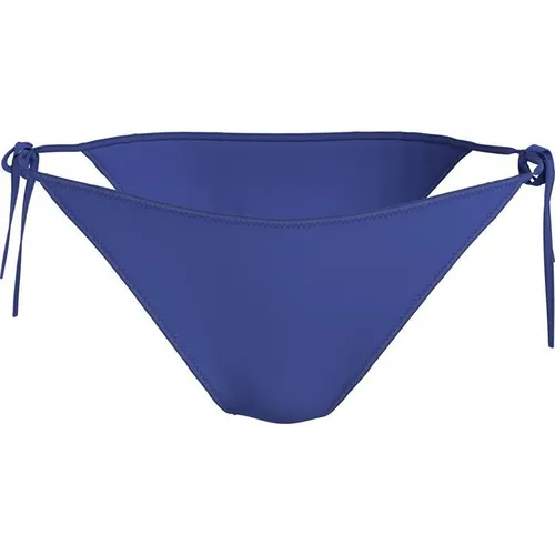 Calvin Klein String Side Tie Cheeky Bikini Bottoms - Blue
