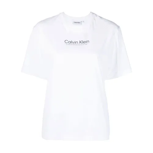 Calvin Klein , Stylish and Comfortable YAF T-Shirt ,White female, Sizes: