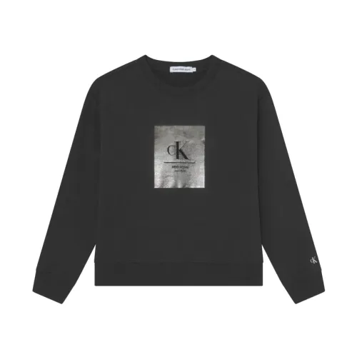 Calvin Klein , Stylish Cotton Sweatshirt ,Black female, Sizes: