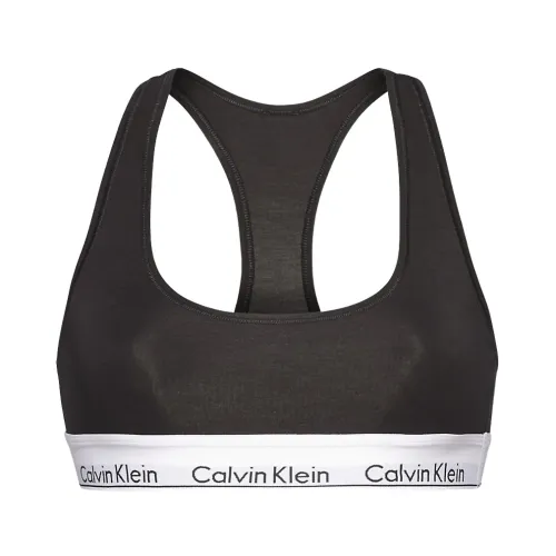 Calvin Klein , Stylish Cross-Back Sports Bralette ,Black female, Sizes: