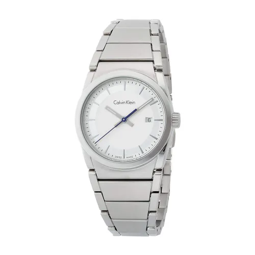 Calvin Klein , Stylish Men`s Watch with White Dial ,Gray male, Sizes: ONE SIZE
