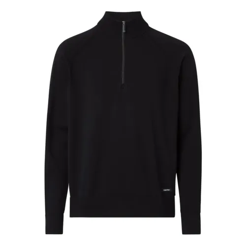 Calvin Klein , Stylish Zip-Through Sweatshirt ,Black male, Sizes: