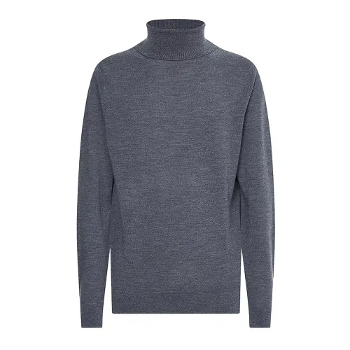 Calvin Klein , Superior Wool Men Turtleneck Gray ,Gray male, Sizes: