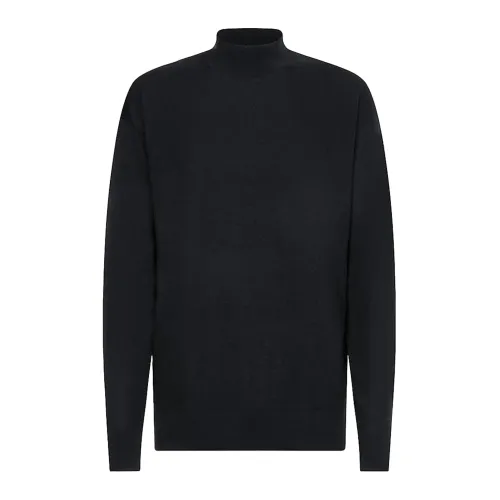 Calvin Klein , Superior Wool Turtleneck ,Black male, Sizes: