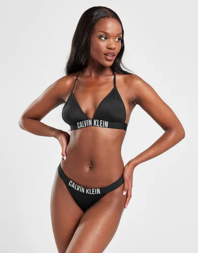Calvin Klein Swim Large Logo Bikini Bottoms - Black - Womens