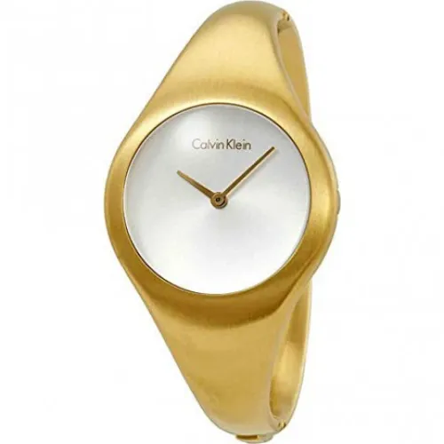 Calvin Klein , Timeless Quartz Watch with White Dial and 34mm Steel Case ,Yellow female, Sizes: ONE SIZE