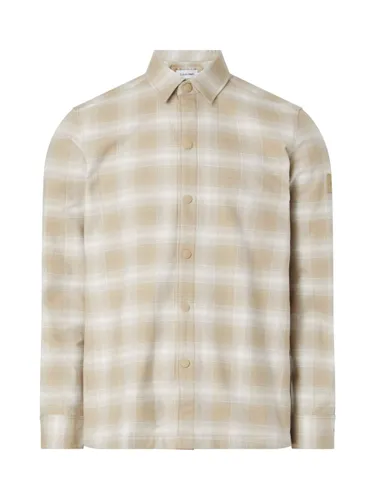 Calvin Klein Twill Check Over Shirt, Travertine - Travertine - Male