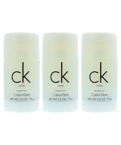 Calvin Klein Unisex CK One Deodorant Stick 75g x 3 - One Size