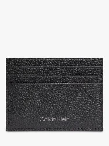 Calvin Klein Warmth Leather Card Holder, Black - Black - Male