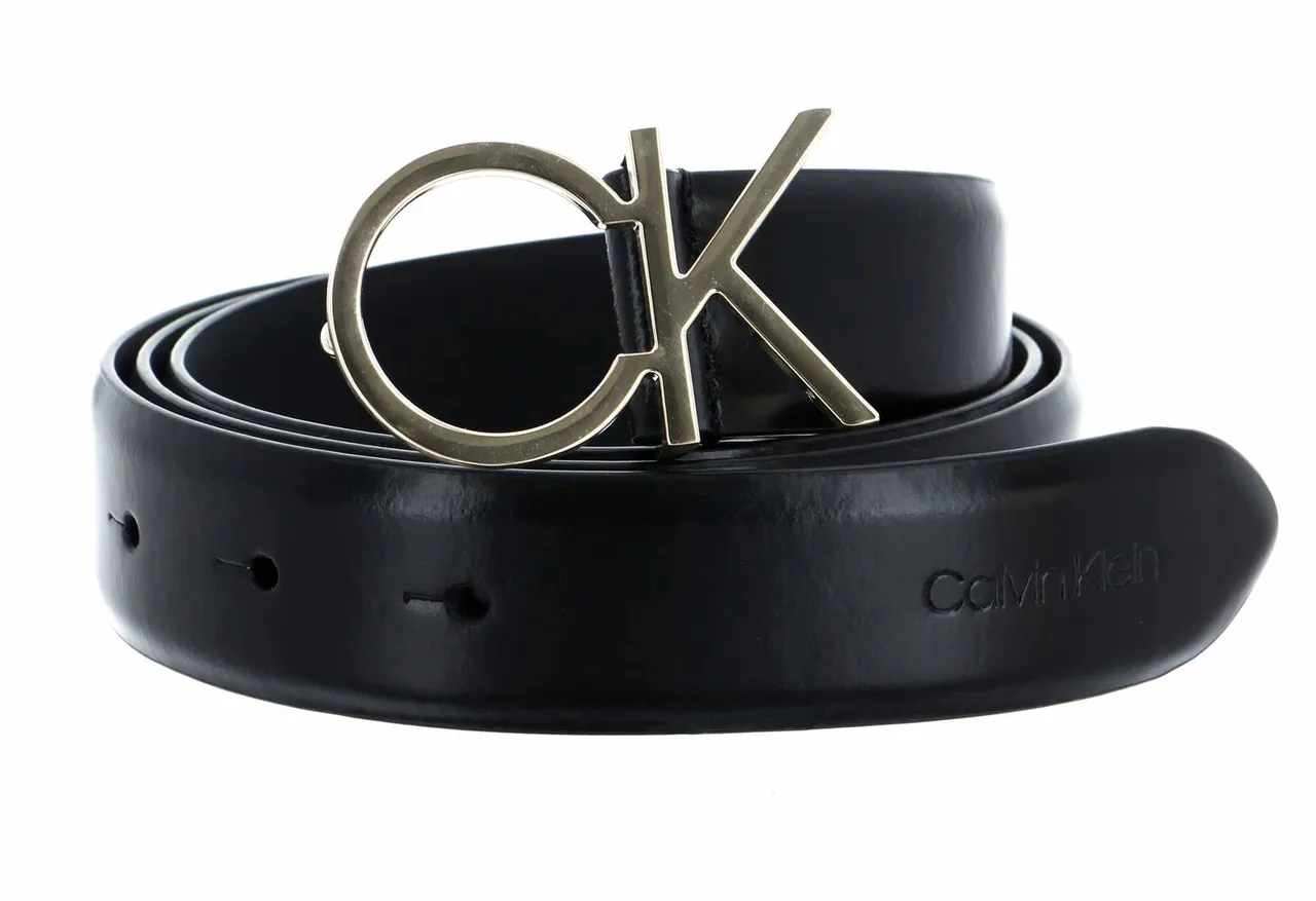 Calvin Klein Women Re-Lock Logo Belt 3.0 cm Leather