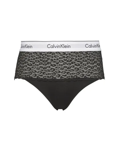 Calvin Klein Womens 000QF4687E Modern Cotton Lace Bikini Brief - Black Nylon