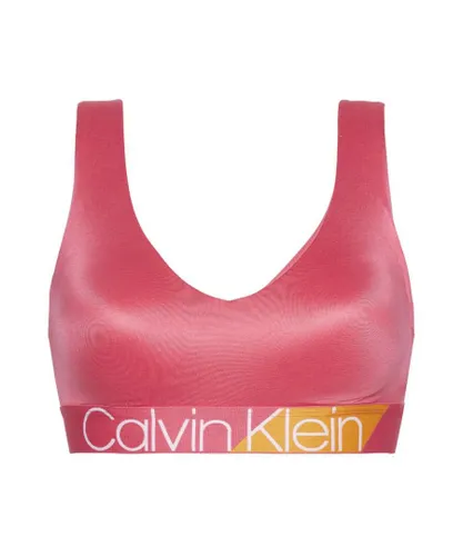 Calvin Klein Womens 000QF4936E Bold Accents Bralette Bra - Pink Nylon