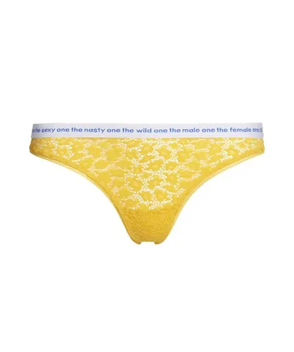 Calvin Klein Womens 000QF5200E Conversational Thong - Yellow