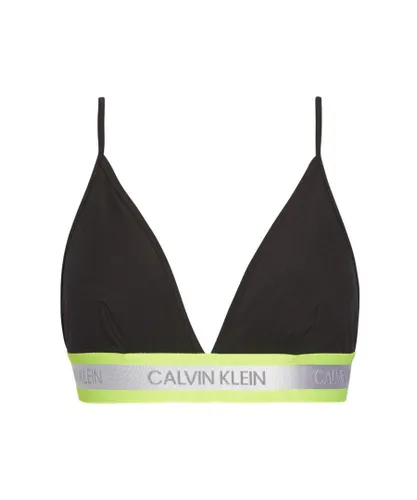 Calvin Klein Womens 000QF5669E Neon Cotton Triangle Bra - Black