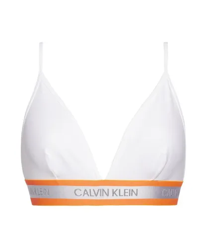Calvin Klein Womens 000QF5669E Neon Cotton Triangle Bra - White
