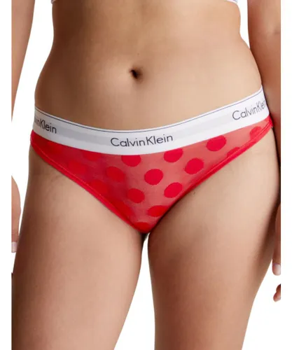 Calvin Klein Womens 000QF5850E Modern Cotton Briefs - Red Nylon
