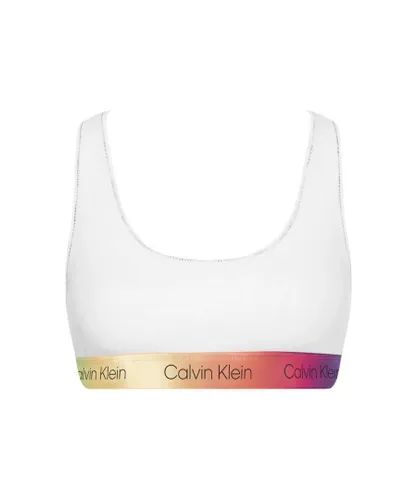 Calvin Klein Womens 000QF6538E Pride Bralette Bra - White