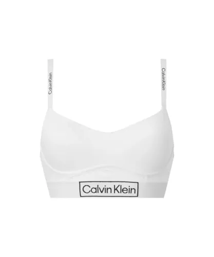 Calvin Klein Womens 000QF6770E Reimagined Heritage Bralette Bra - White