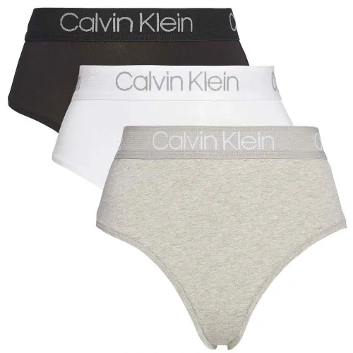 Calvin Klein Women's 3PK HIGH Waist Thong 000QD3757E