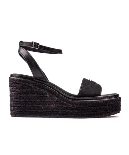Calvin Klein Womens Classic Espadrille Sandals - Black Canvas