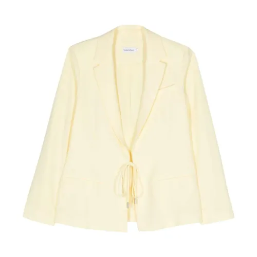 Calvin Klein , Womens Clothing Outerwear Yellow Ss24 ,Yellow female, Sizes: