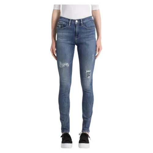 Calvin Klein , Women's Clothing Trousers Blue Ss18 ,Blue female, Sizes: