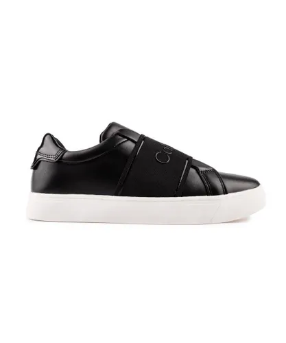Calvin Klein Womens Cupsole Slip On Trainers - Black Leather