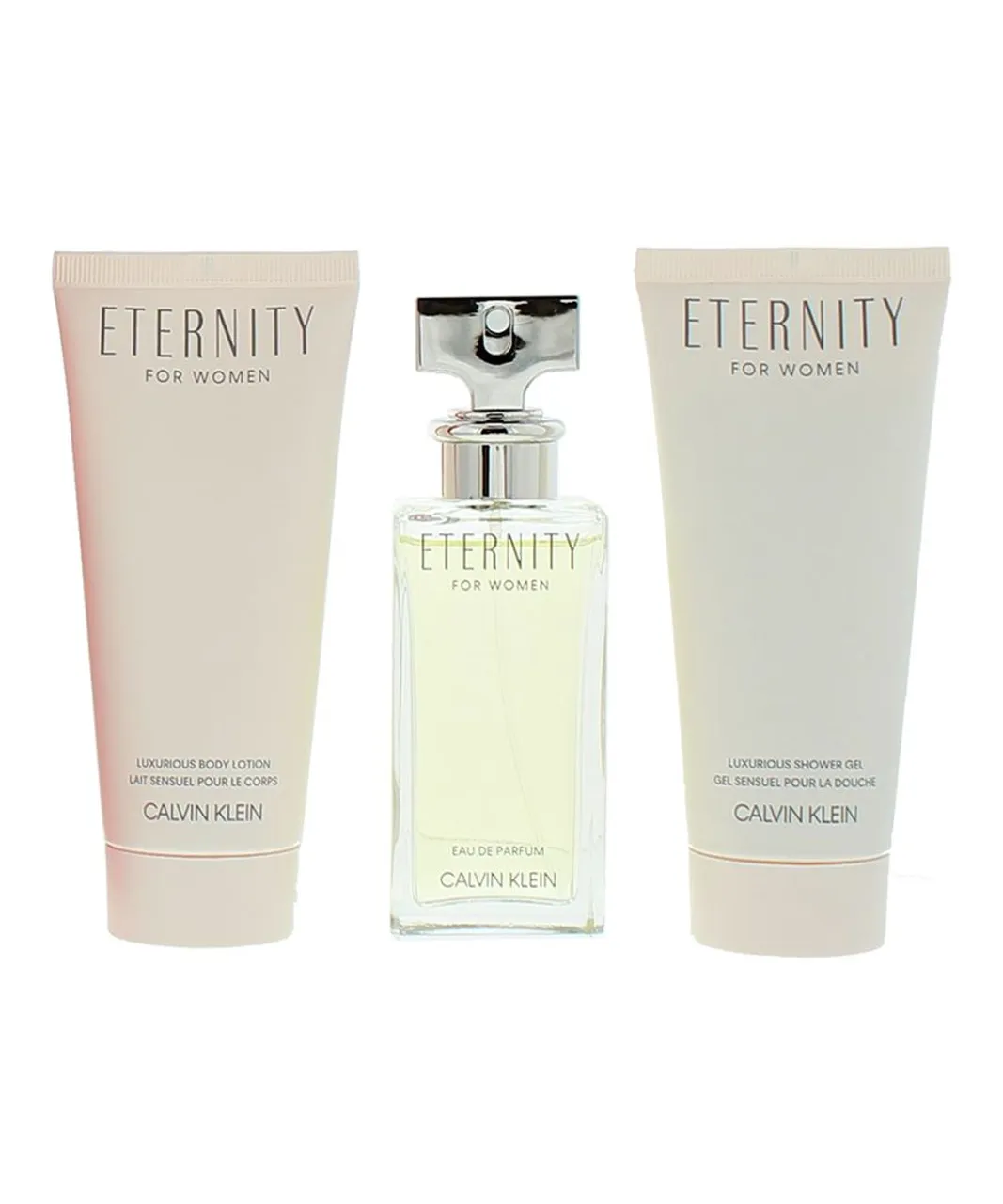 Calvin Klein Womens Eternity For Women Eau De Parfum 50ml, Body Lotion 100ml + Shower Gel Gift Set - Pink - One Size