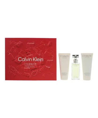 Calvin Klein Womens Eternity For Women Eau De Parfum 50ml, Body Lotion 100ml + Shower Gel Gift Set - Pink - One Size