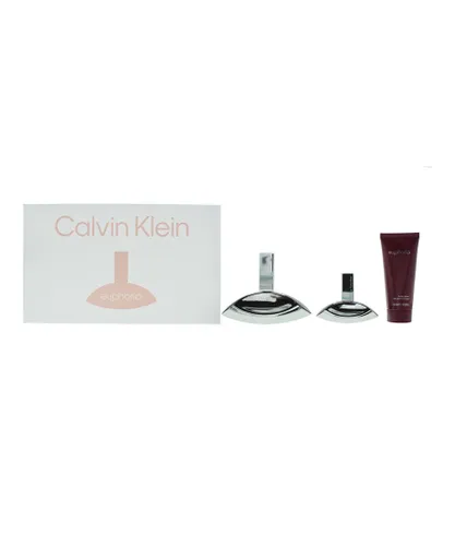 Calvin Klein Womens Euphoria Eau de Parfum 100ml, Eau de 30ml + Body Lotion Gift Set - One Size