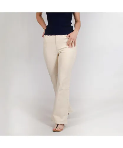 Calvin Klein Womens Flare High Waist Jeans - Natural Cotton