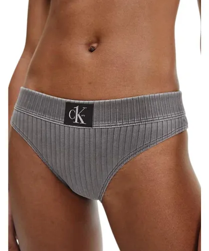 Calvin Klein Womens KW0KW01719 CK Authentic Bikini Brief - Grey Elastane