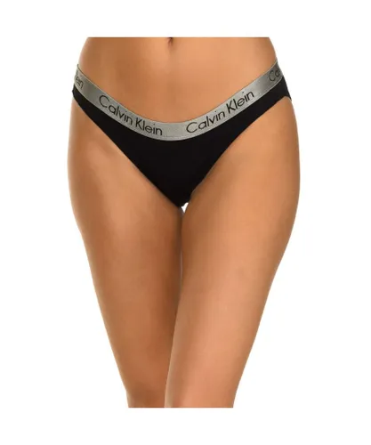 Calvin Klein Womens Pack-3 Panties with elastic rubber waistband D1064E women - Black Cotton
