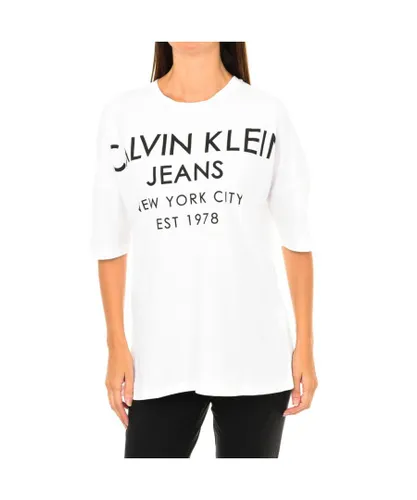 Calvin Klein Womens Short Sleeve T-shirt - White Cotton