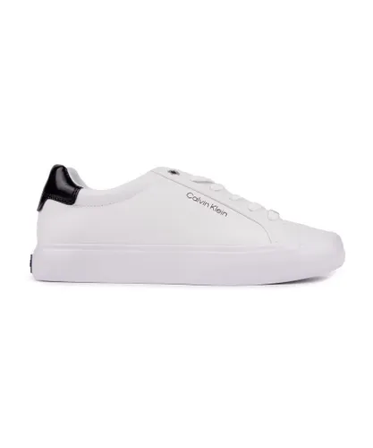 Calvin Klein Womens Vulc Lace Up Trainers - White Leather