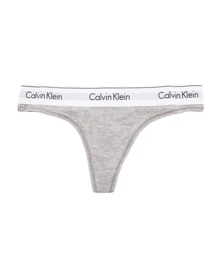 Calvin Klein Womenss Modern Thong in White - Grey