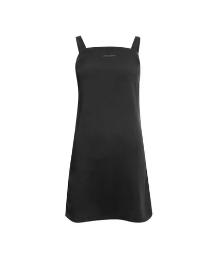 Calvin Klein Womenss Strap Satin Dress in Black