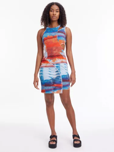 Calvin Klein Wrapping Cut Out Dress, Multi - Multi - Female