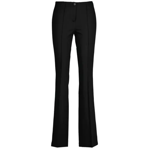 Cambio , Flared Leather Trousers ,Black female, Sizes: