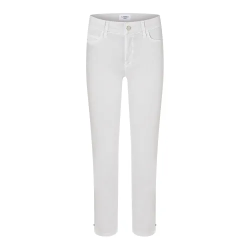 Cambio , Soft Cropped Pants with Slits - Piper Short Kit ,White female, Sizes: